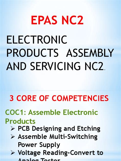 what is epas|Electronic Products Assembly and Servicing NC II.